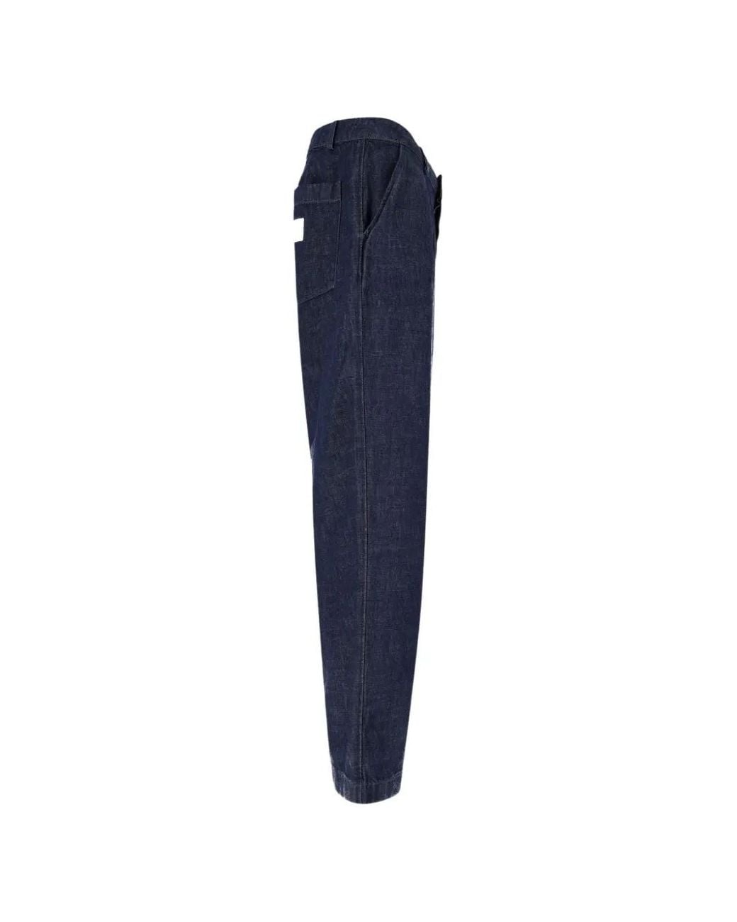 Roy Rogers Blue Pleated-Front Logo-Patch Jeans for men