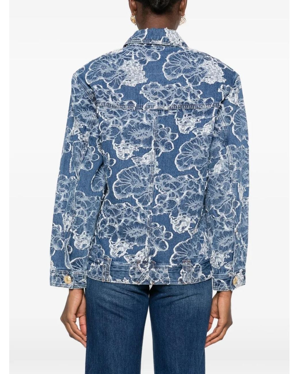 Aje. Blue Arlo Jacquard Denim Jacket