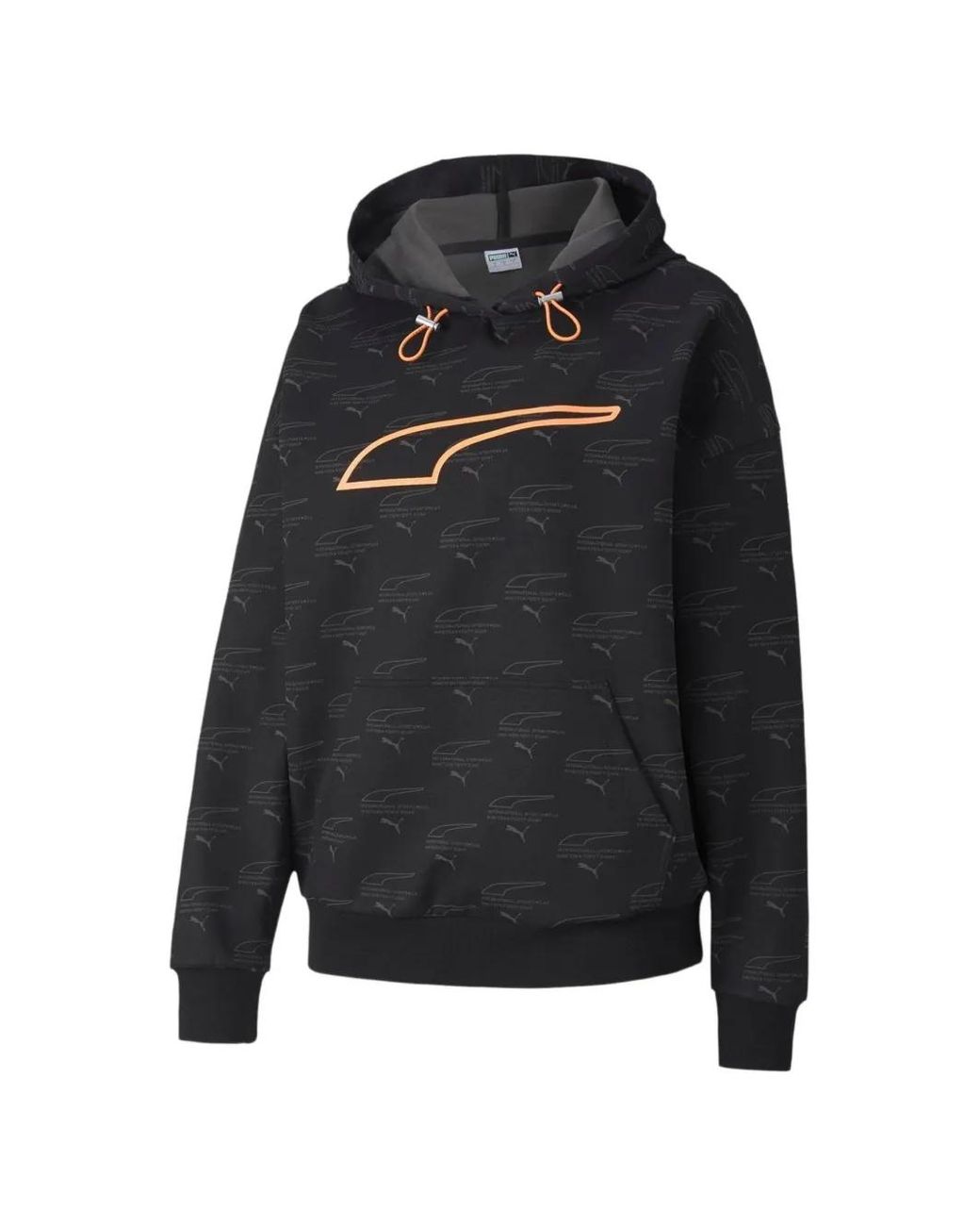 PUMA Black Evide Logo-Print Hoodie