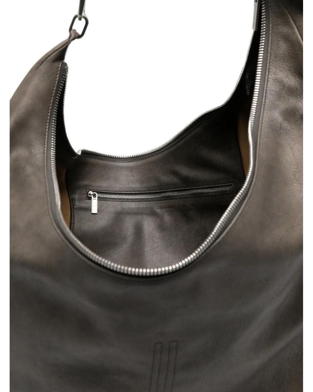 Rick Owens Black Sac Porté Épaule Oversize Gemini En Cuir Grainé
