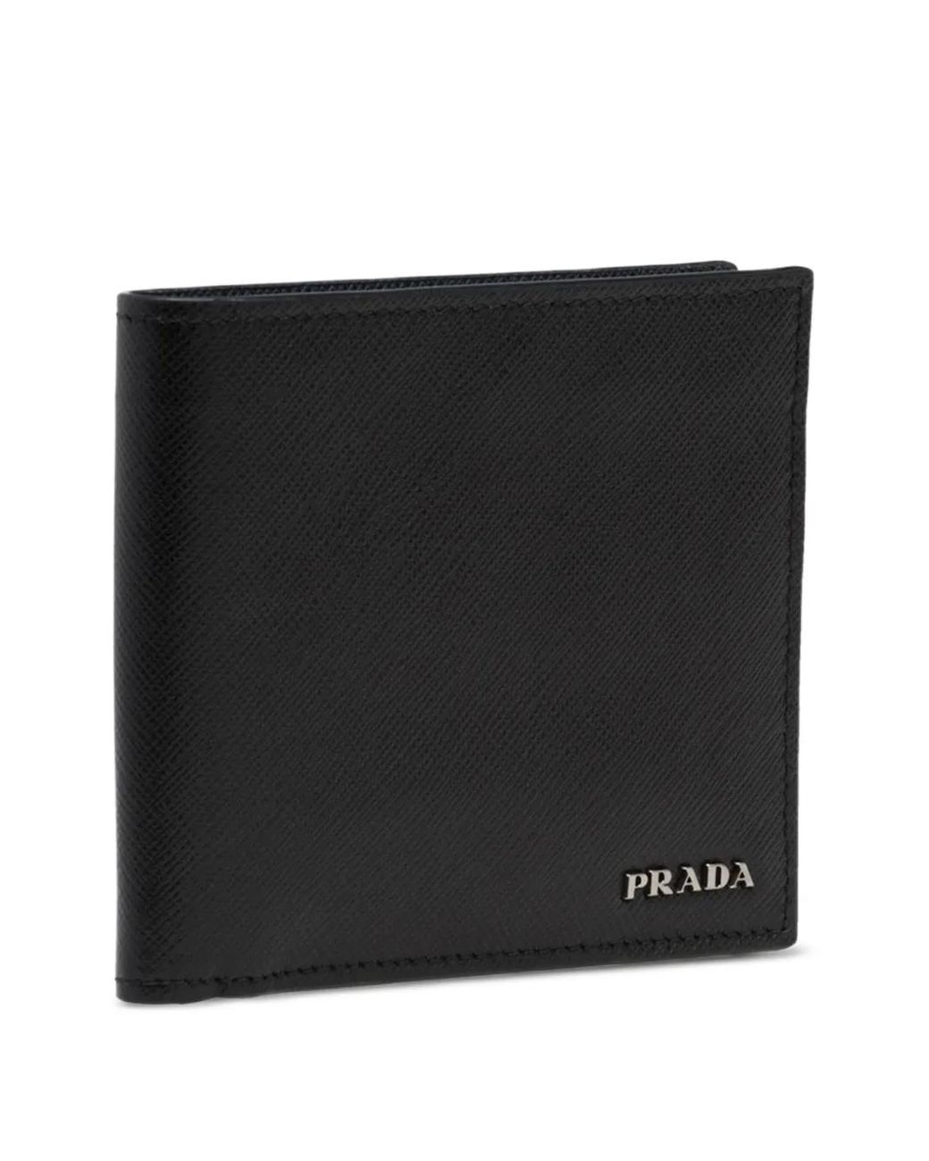 Prada Black Textured Bi-Fold Wallet for men