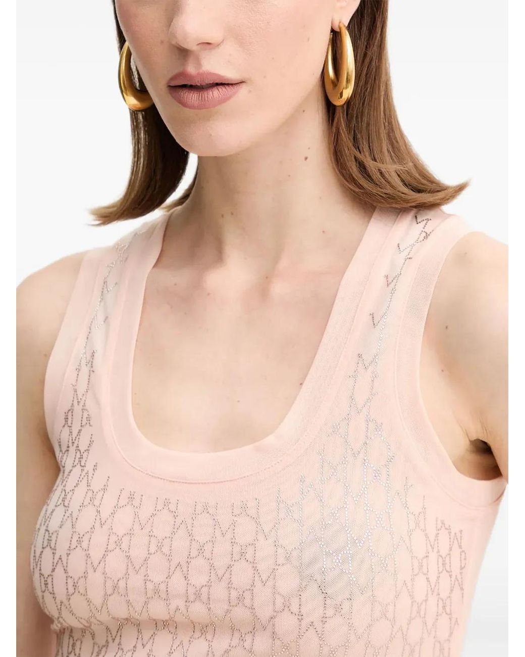 MARCIANO BY GUESS Pink Aria Patterned Sleeveless Top