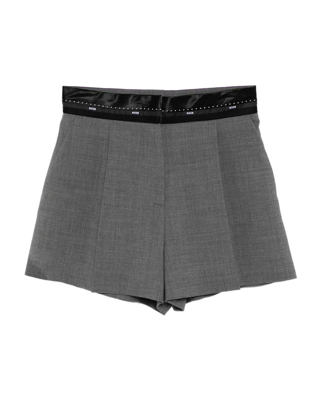 MSGM Gray Shorts Mit Logo-Bund
