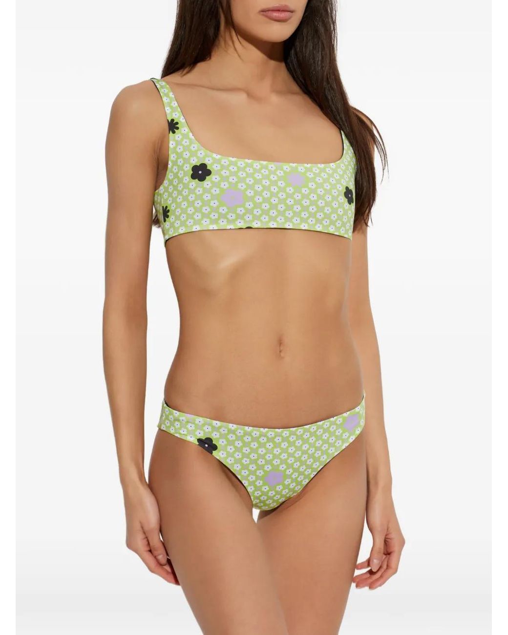 MM6 by Maison Margiela Green Floral-Print Bikini