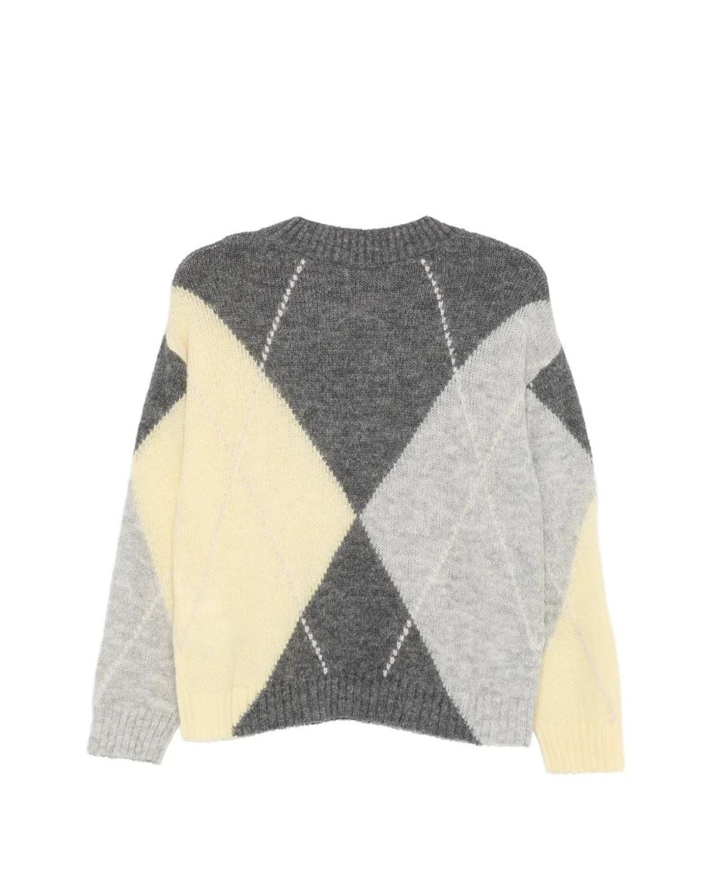 Alpha Studio Gray Argyle Knit Sweater