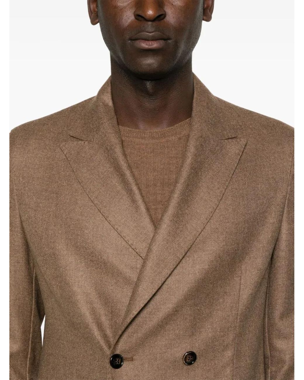 Barba Napoli Brown Flannel Blazer for men