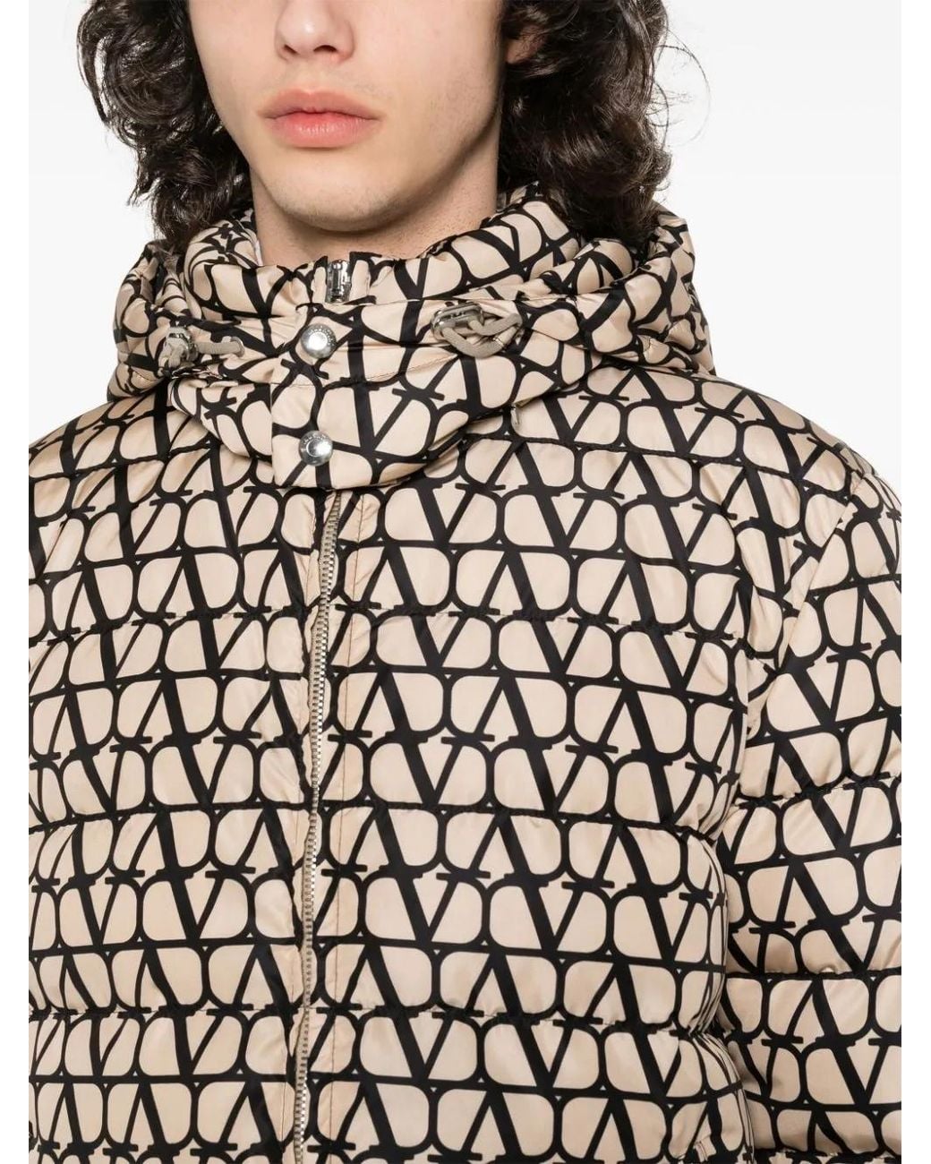 Valentino Garavani Black Toile Iconographe Down Jacket for men