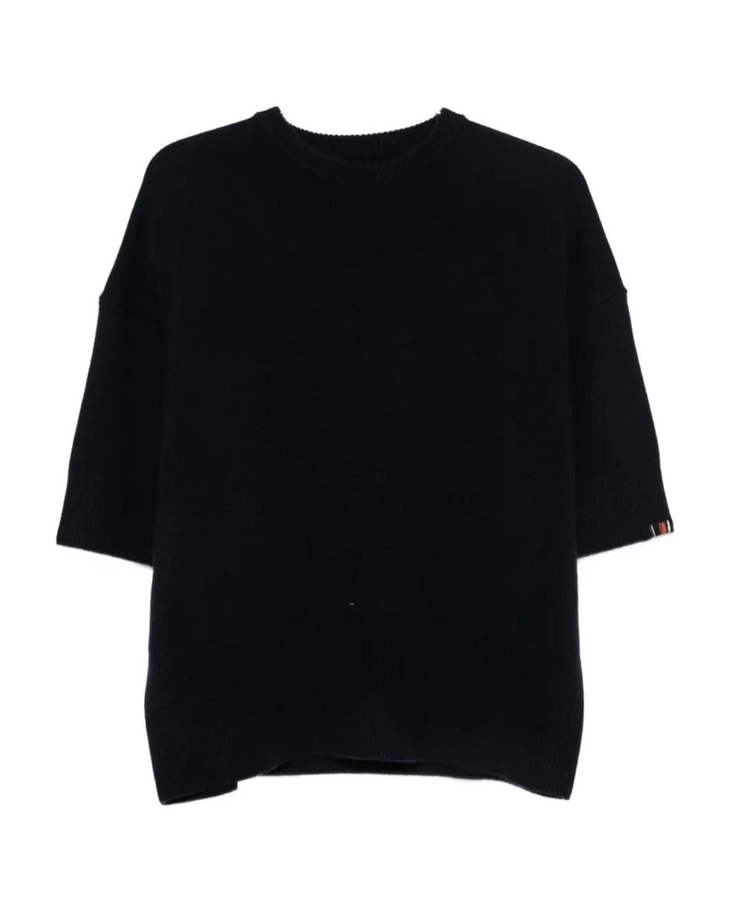 Extreme Cashmere Black Short-Sleeve Knitted Top