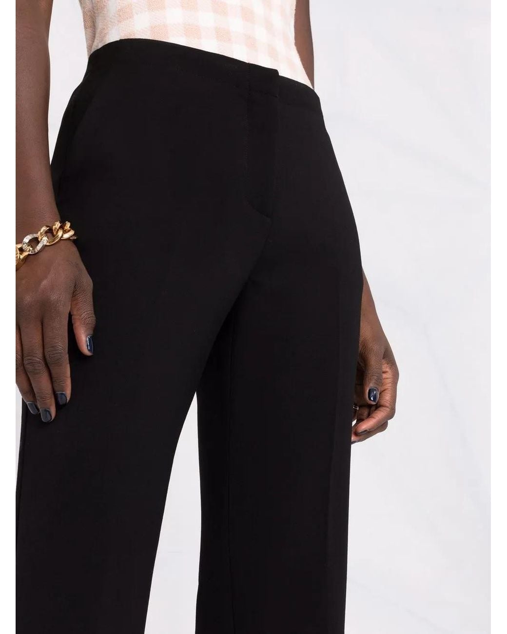 Versace Blue Mid-Rise Flared Trousers