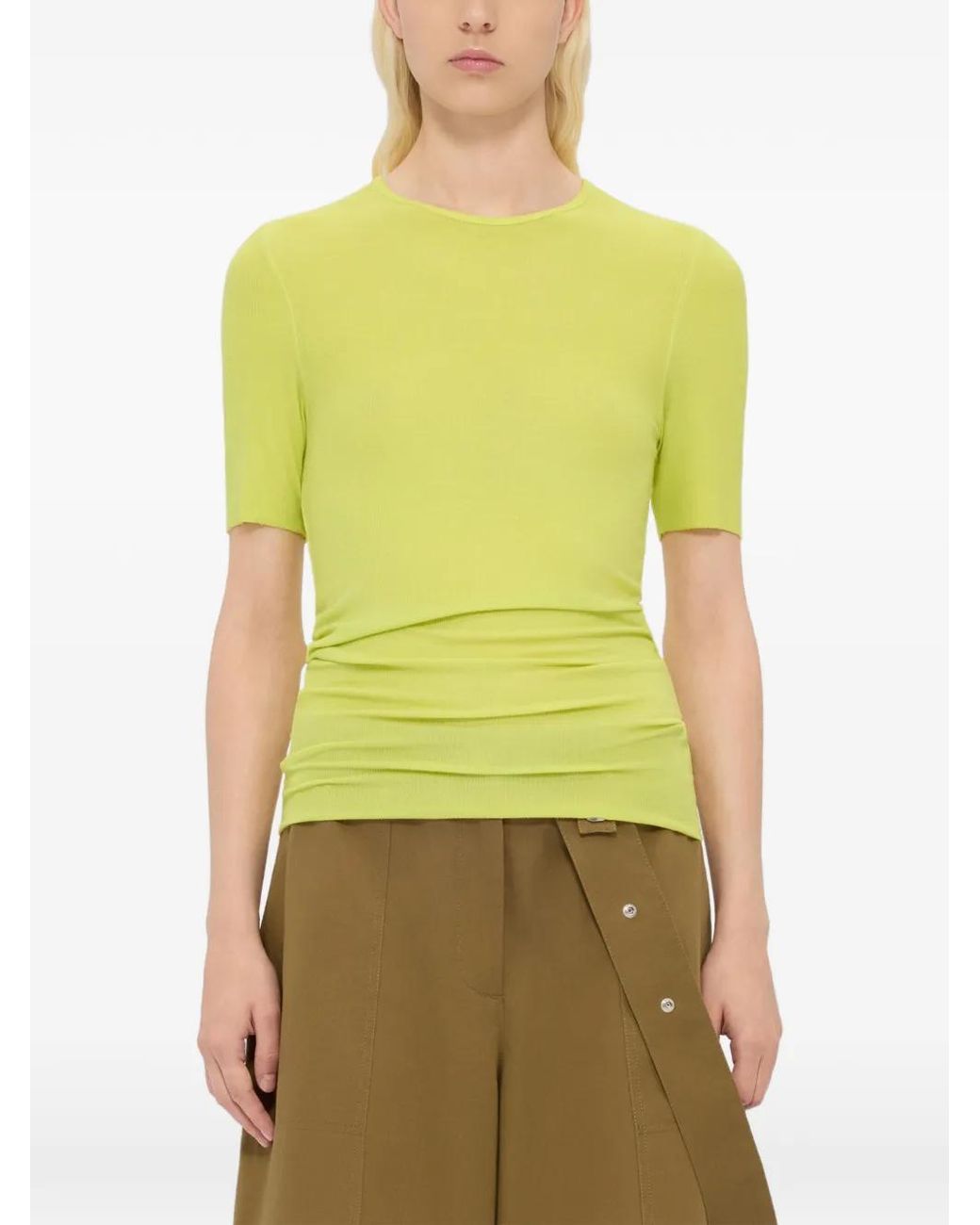 MSGM Yellow T-Shirt À Patch Logo