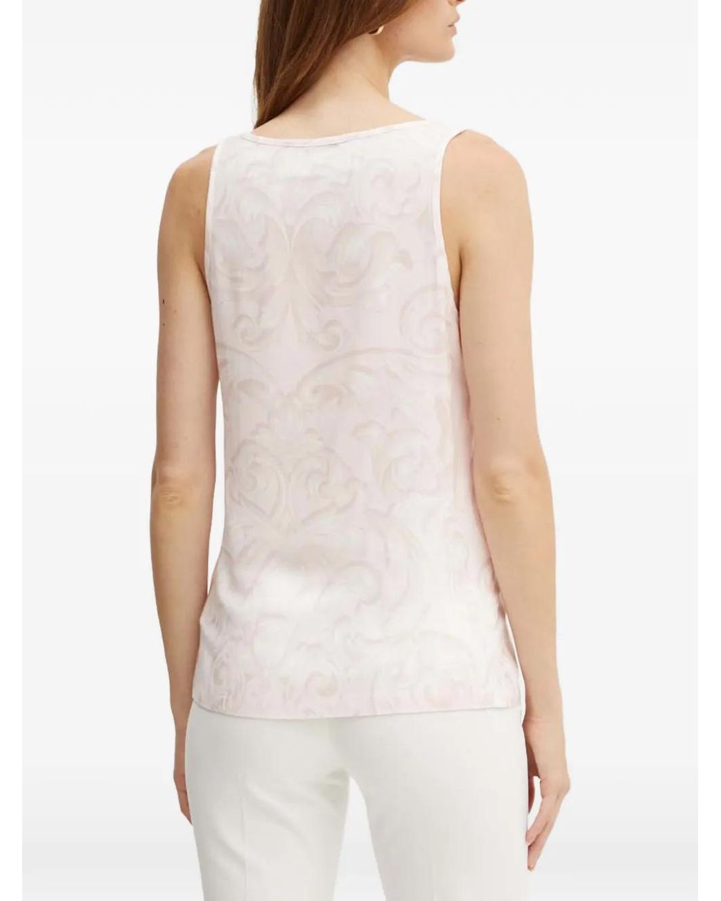 Silvian Heach White Patterned Scoop-Neck Blouse
