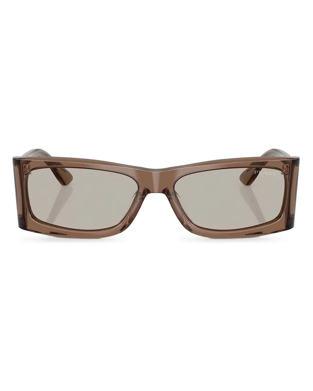 Prada Gray Rectangle-Frame Sunglasses for men