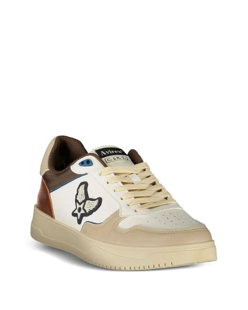 Avirex White Logo-Patch Panelled Sneakers for men
