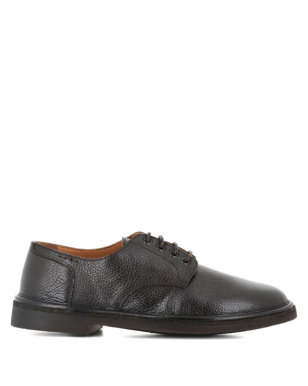 Alexander Hotto Brown Textured Leather Derby Shoes for men