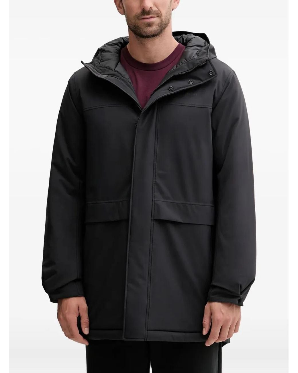 Jack Wolfskin Black Cold Camp Hooded Coat for men