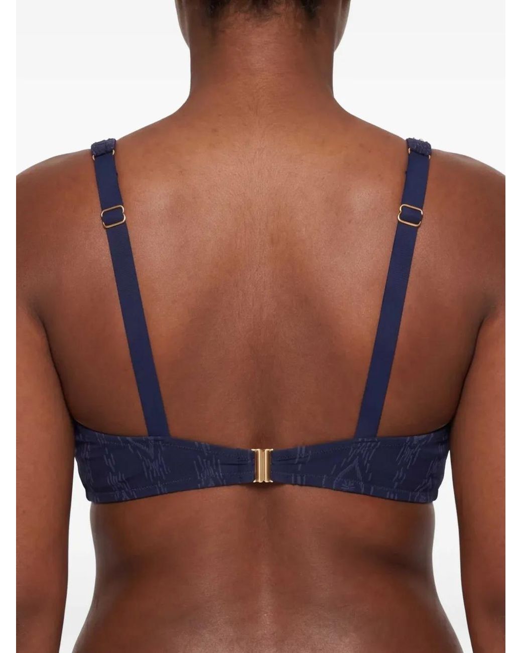 Top De Bikini Con Relieve Twinset de color Blue