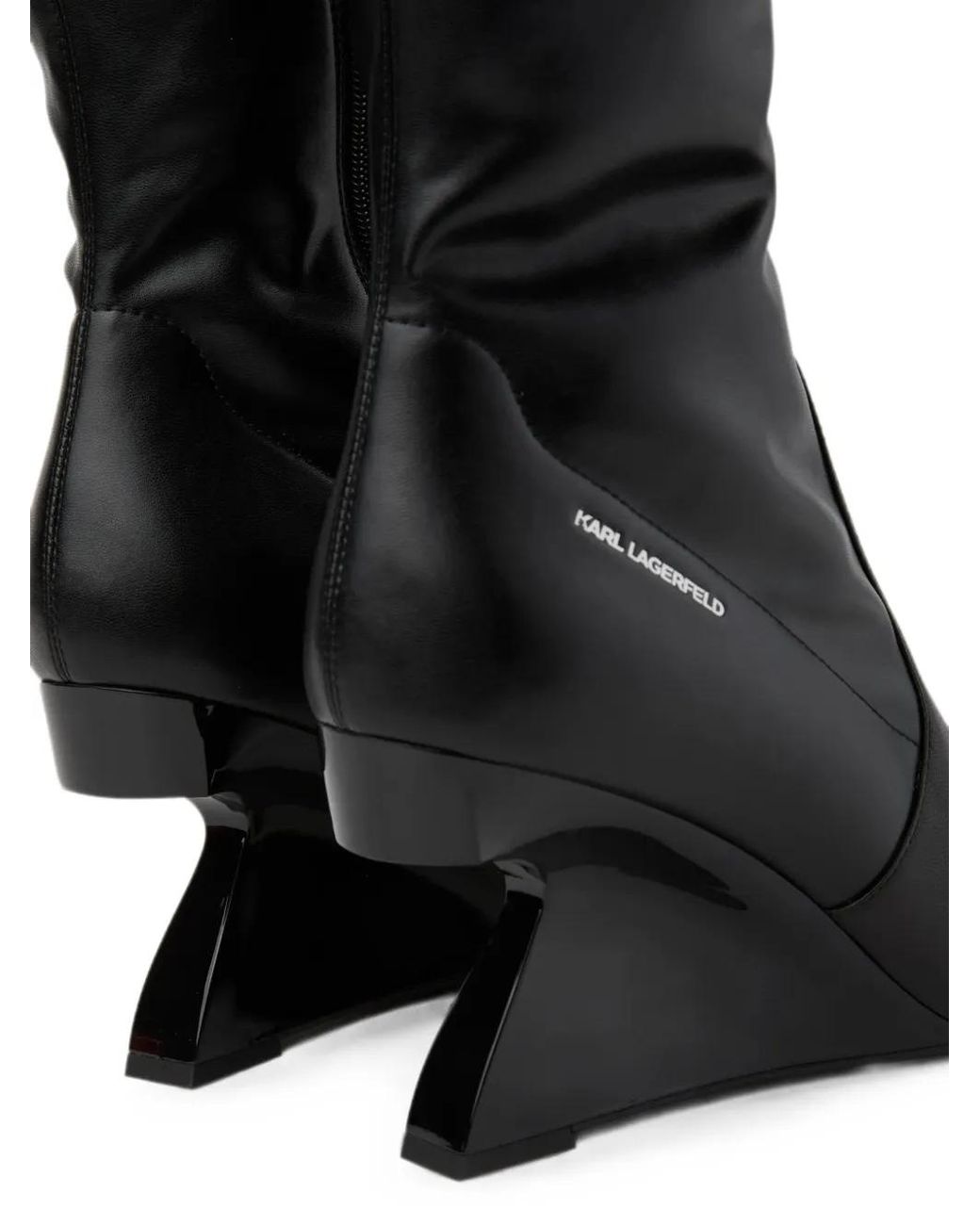 Karl Lagerfeld Black Waverly Over-Knee Boots
