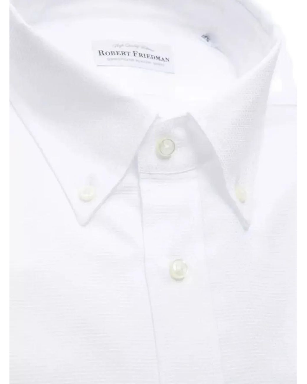 Robert Friedman White Button-Down Oxford Shirt for men