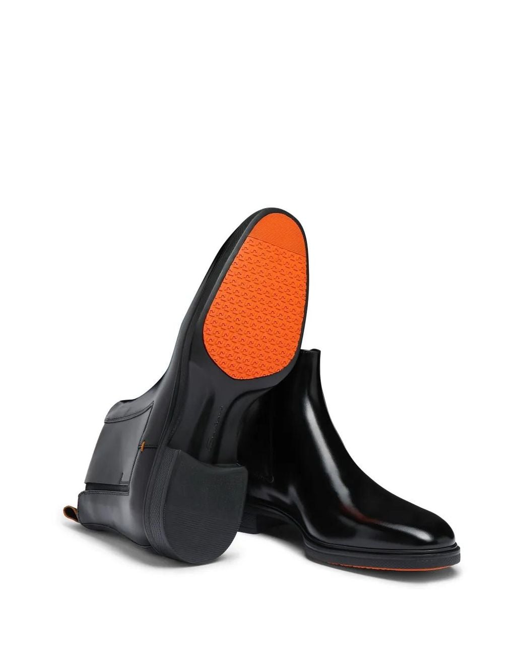 メンズ Santoni Easy レザーアンクルブーツ Black