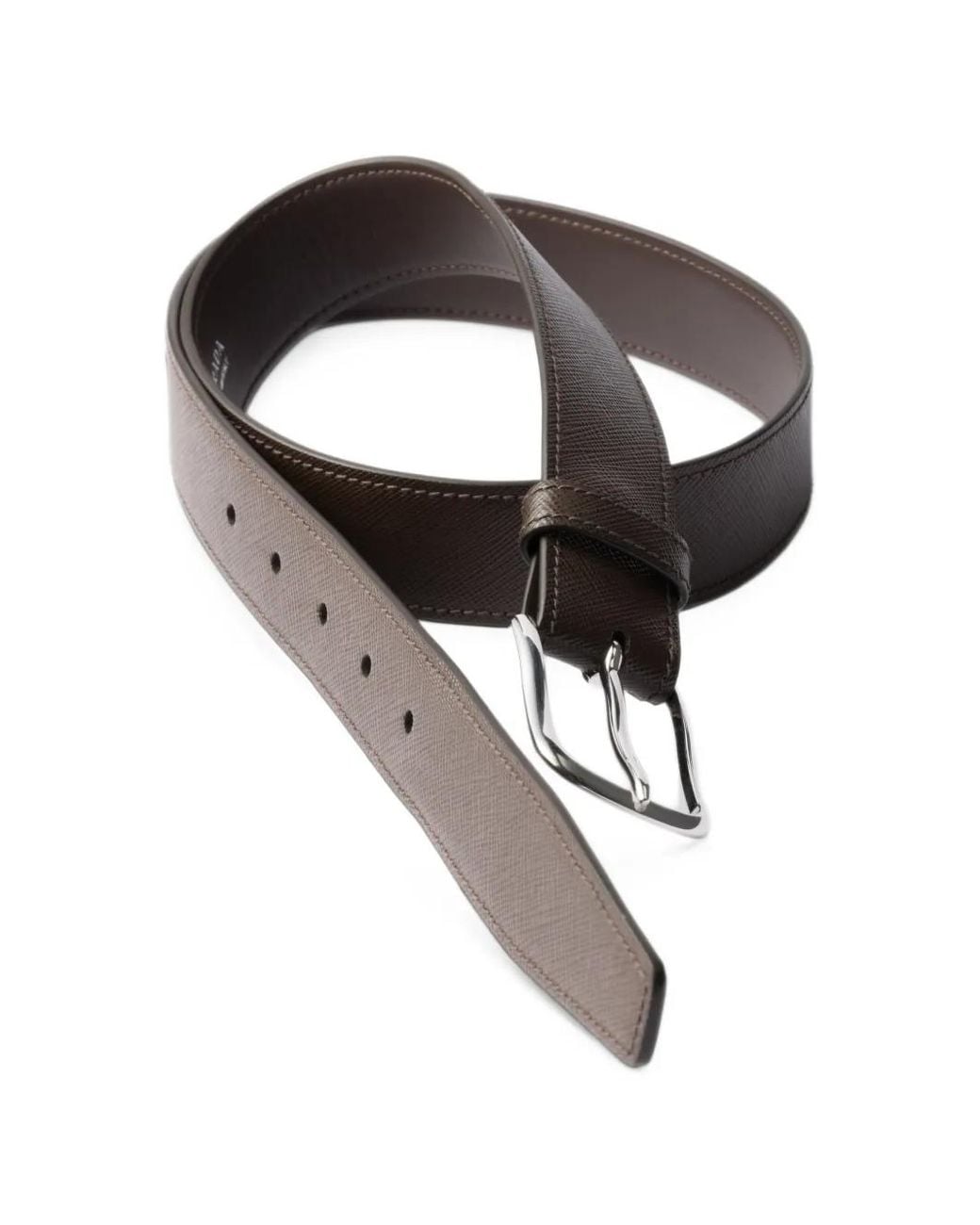 Prada Brown Saffiano Leather Belt Strap for men