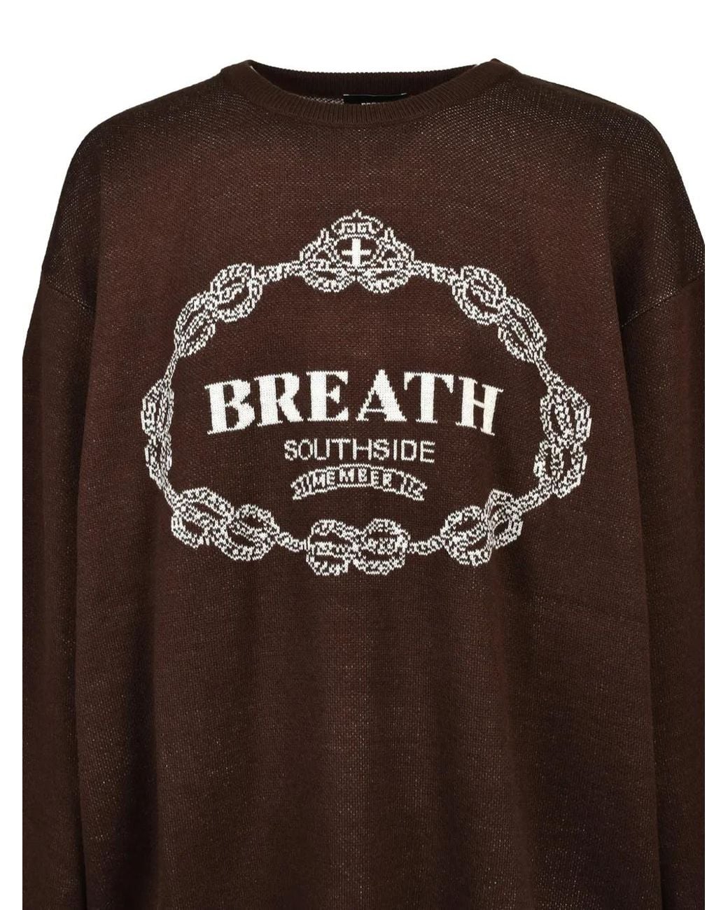 BREATH Brown Logo-Print Crew-Neck Sweater for men