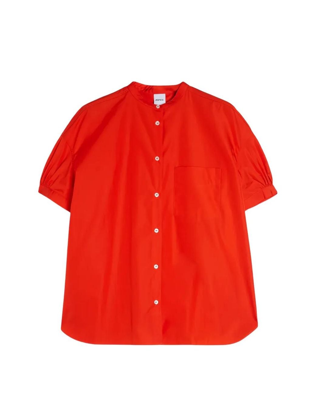 Aspesi Red Chemise À Poche Poitrine