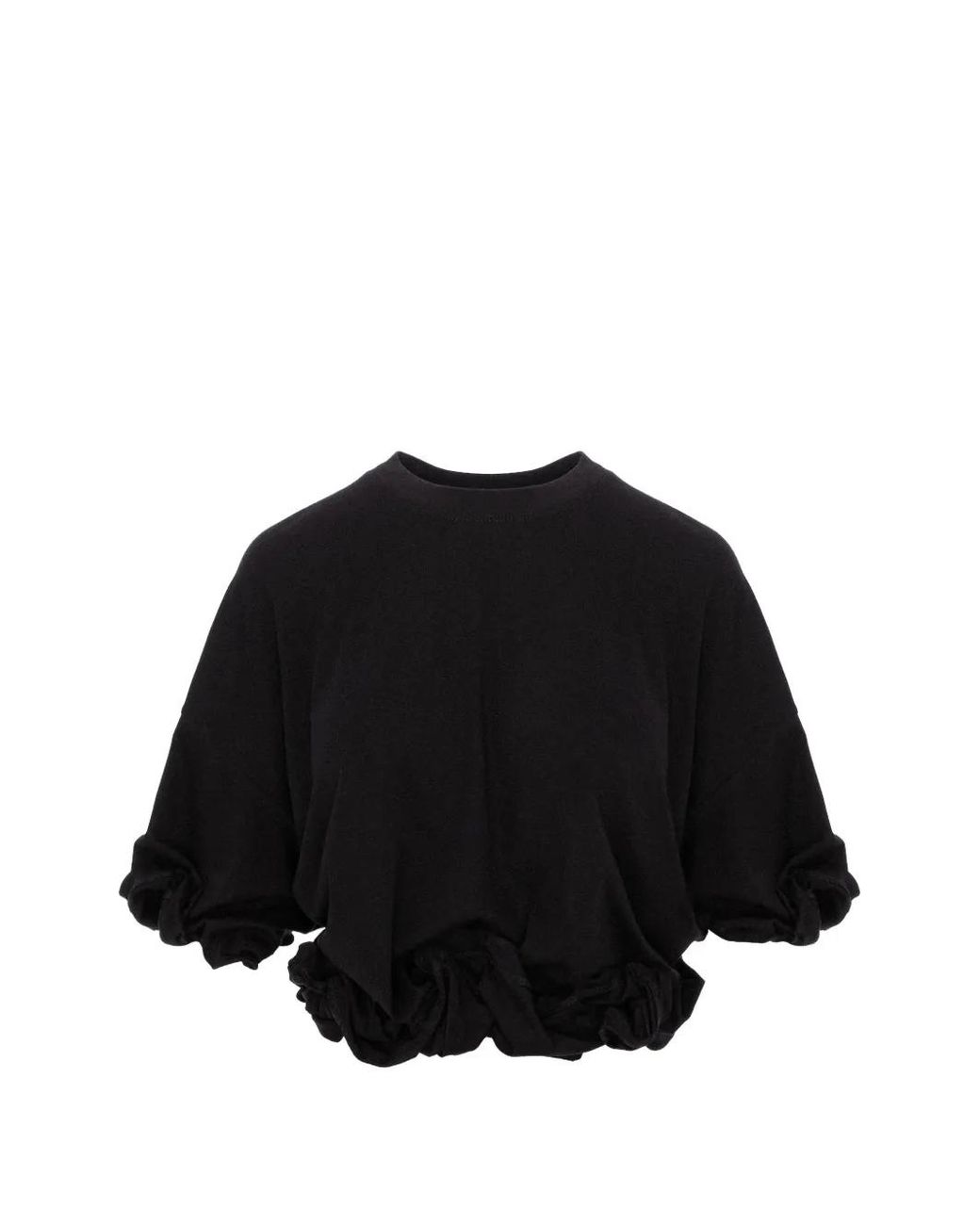 SEEN USERS Black Twombly Bloom Ruffled T-Shirt