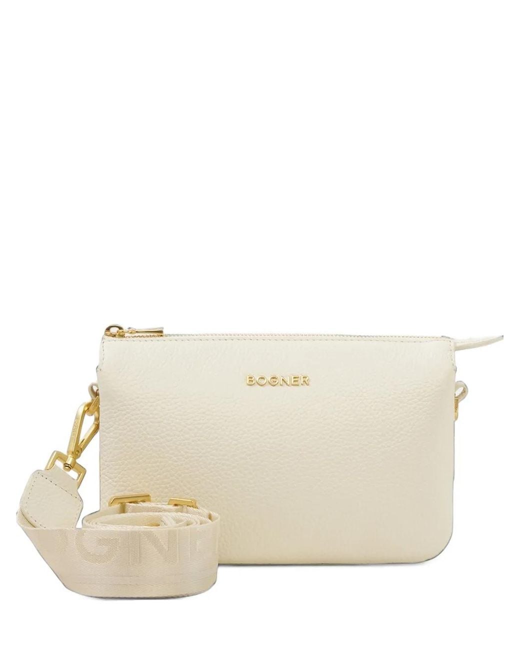 Bogner Natural Wallis Taja Grained Leather Shoulder Bag