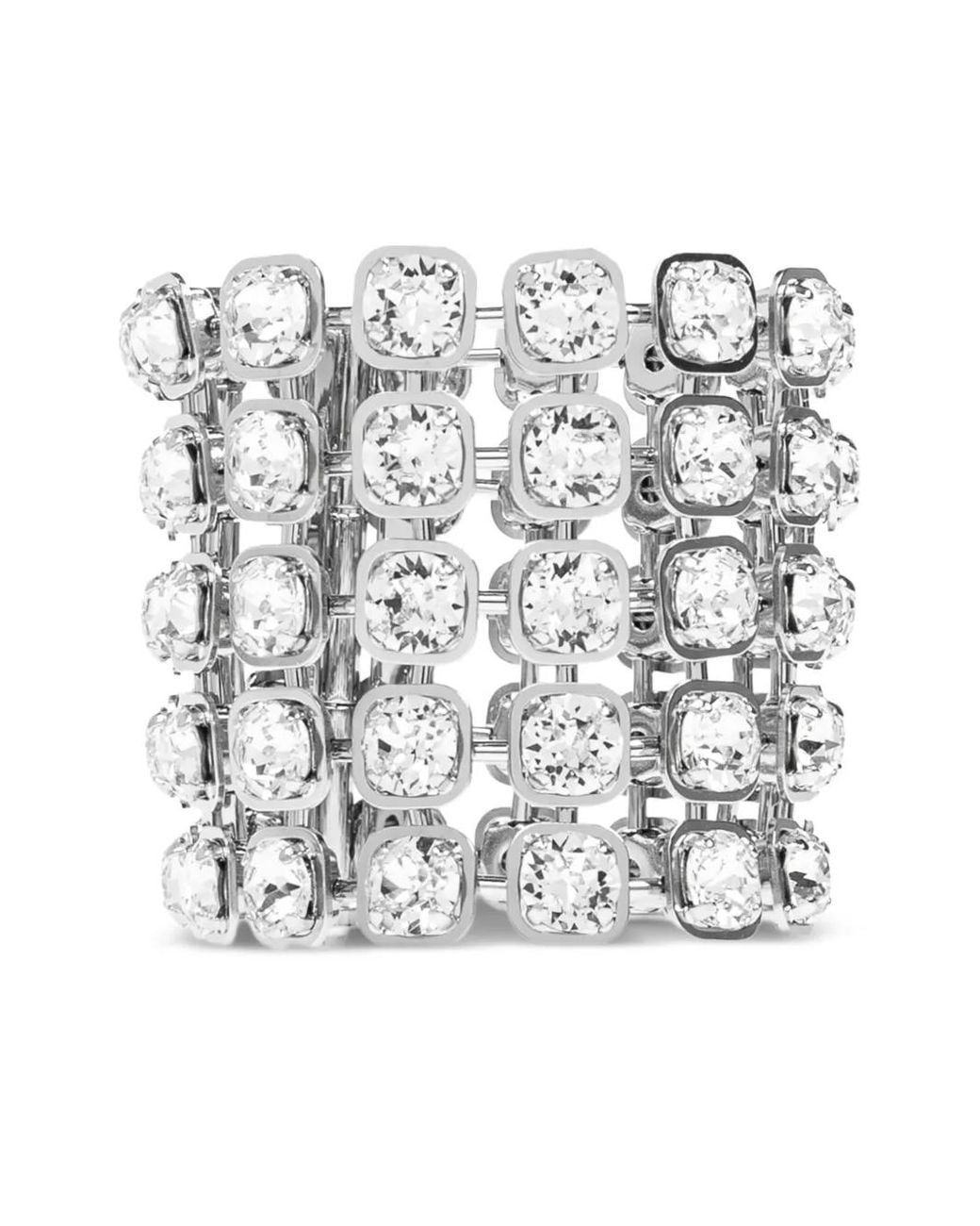 Balenciaga White Rhinestone-Embellished Bracelet