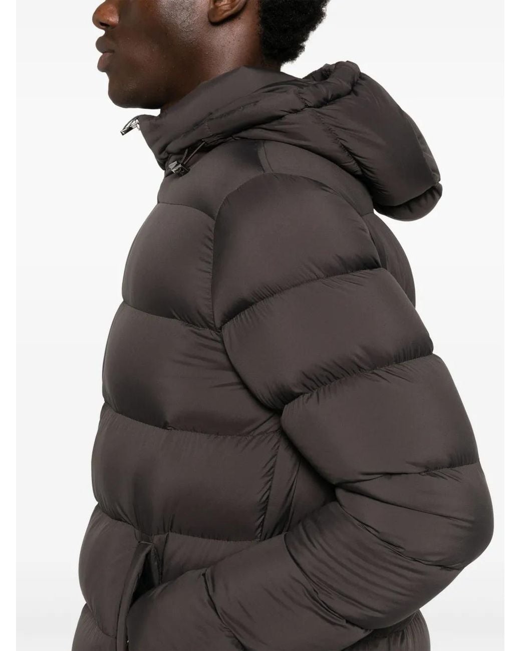 Herno Gray Hooded Padded Down Jacket for men