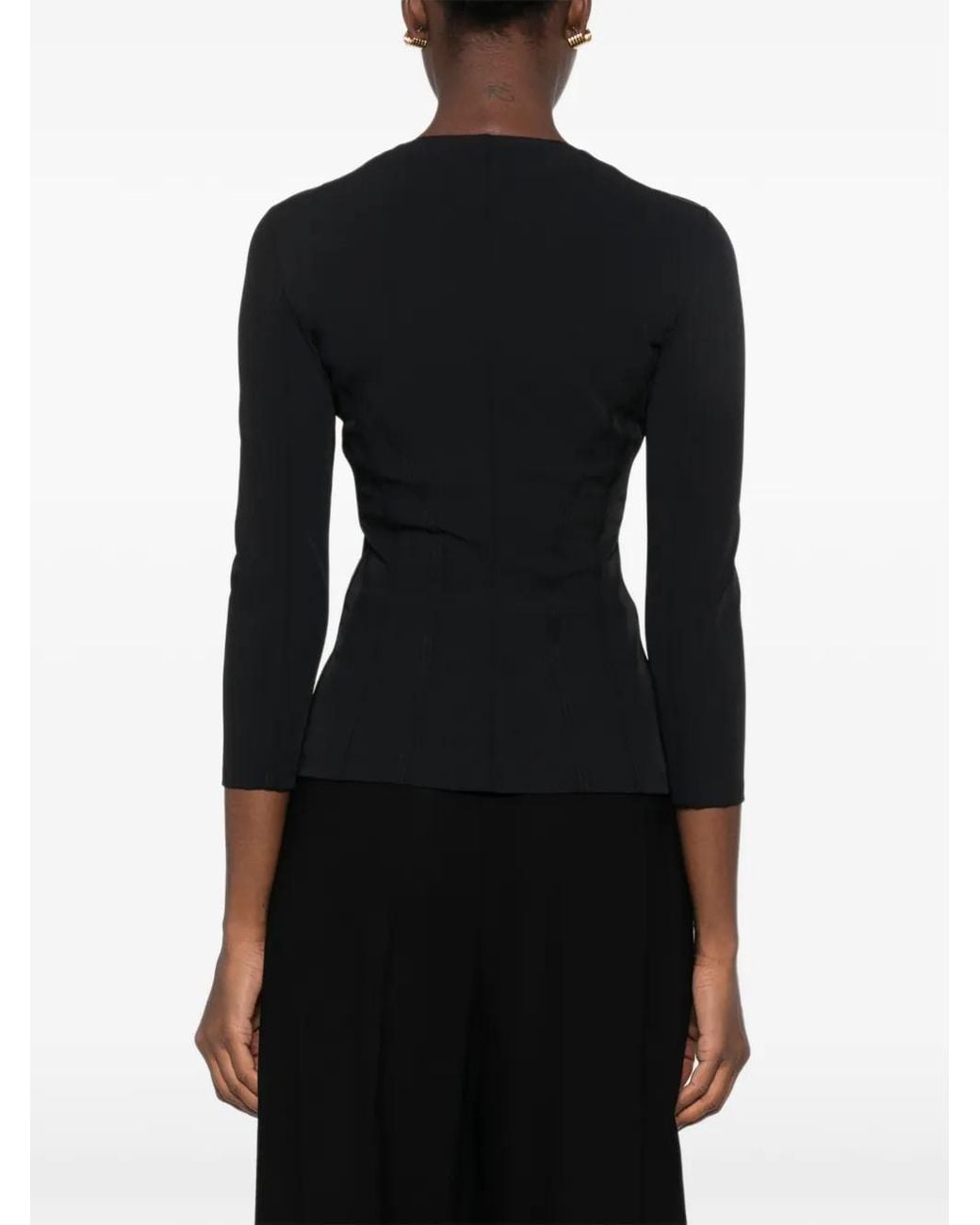 Elisabetta Franchi Black Zip-Up Corset-Style Jacket