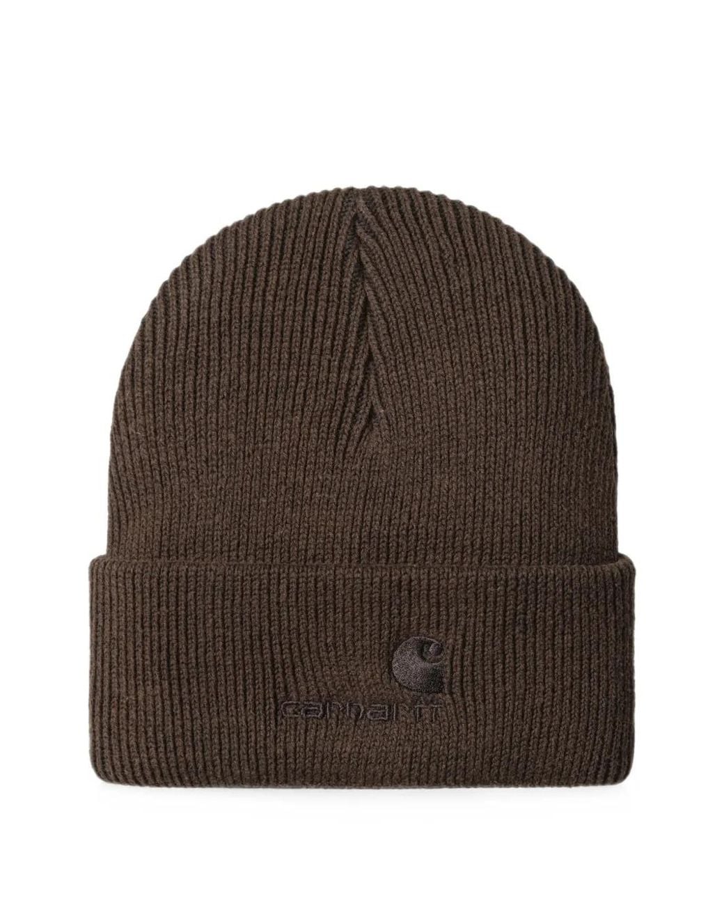 Carhartt Brown Lambert Ribbed-Knit Beanie Hat for men