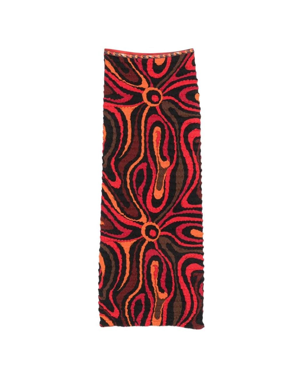 Emilio Pucci Red Marmo Print Shibori Skirt