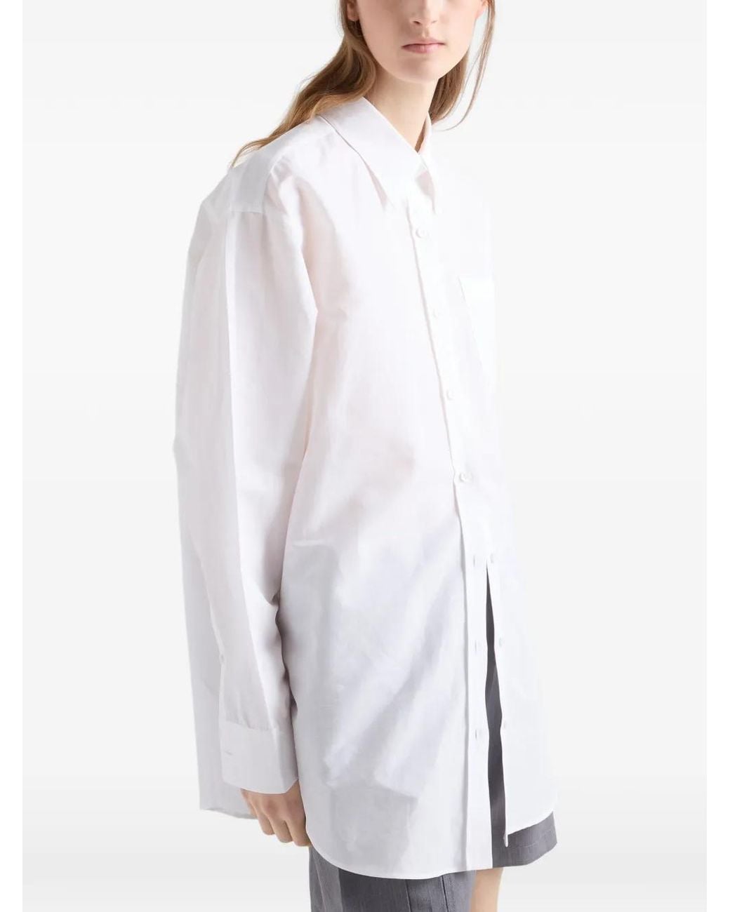 Camisa De Lino Prada de color White