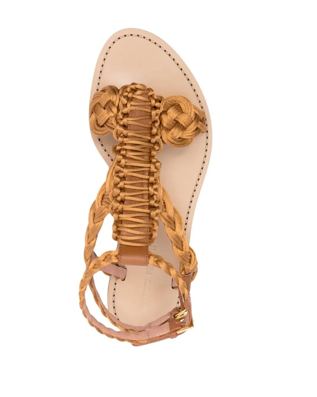 Alberta Ferretti Brown Open-Toe Braided Sandals