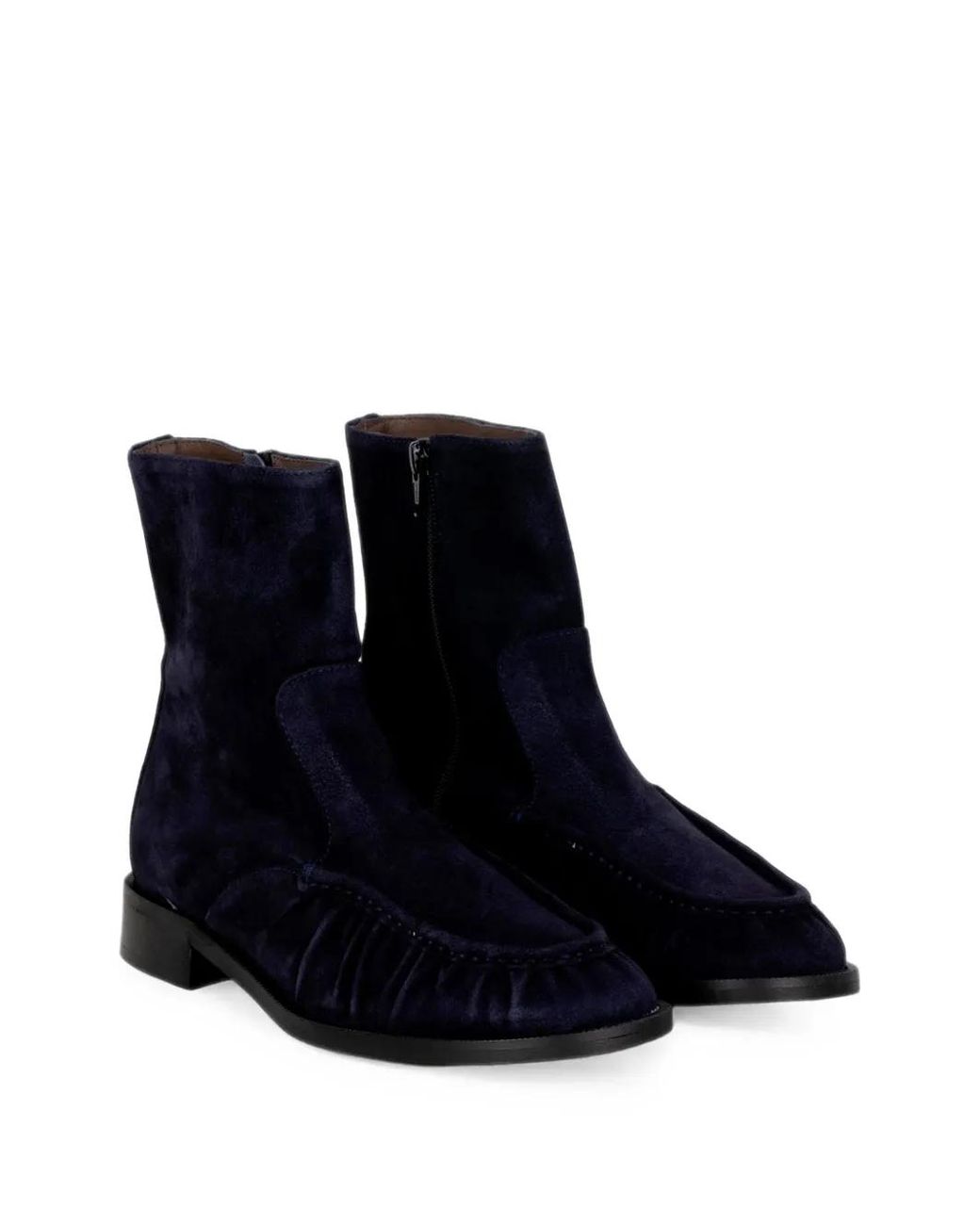 Status Blue Ruched Ankle Boots
