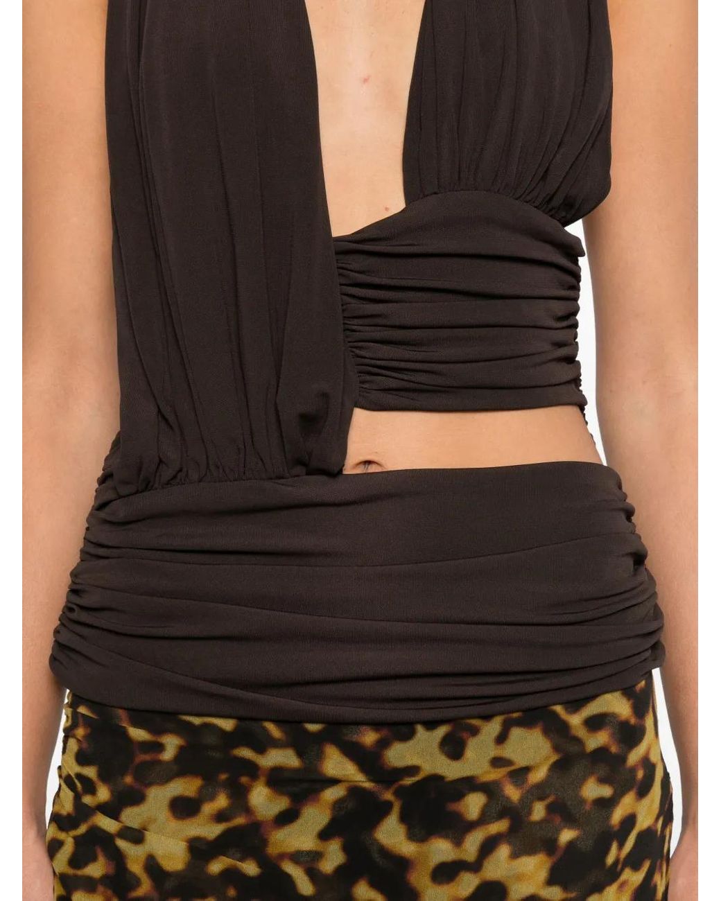 Top Drapeado Christopher Esber de color Black