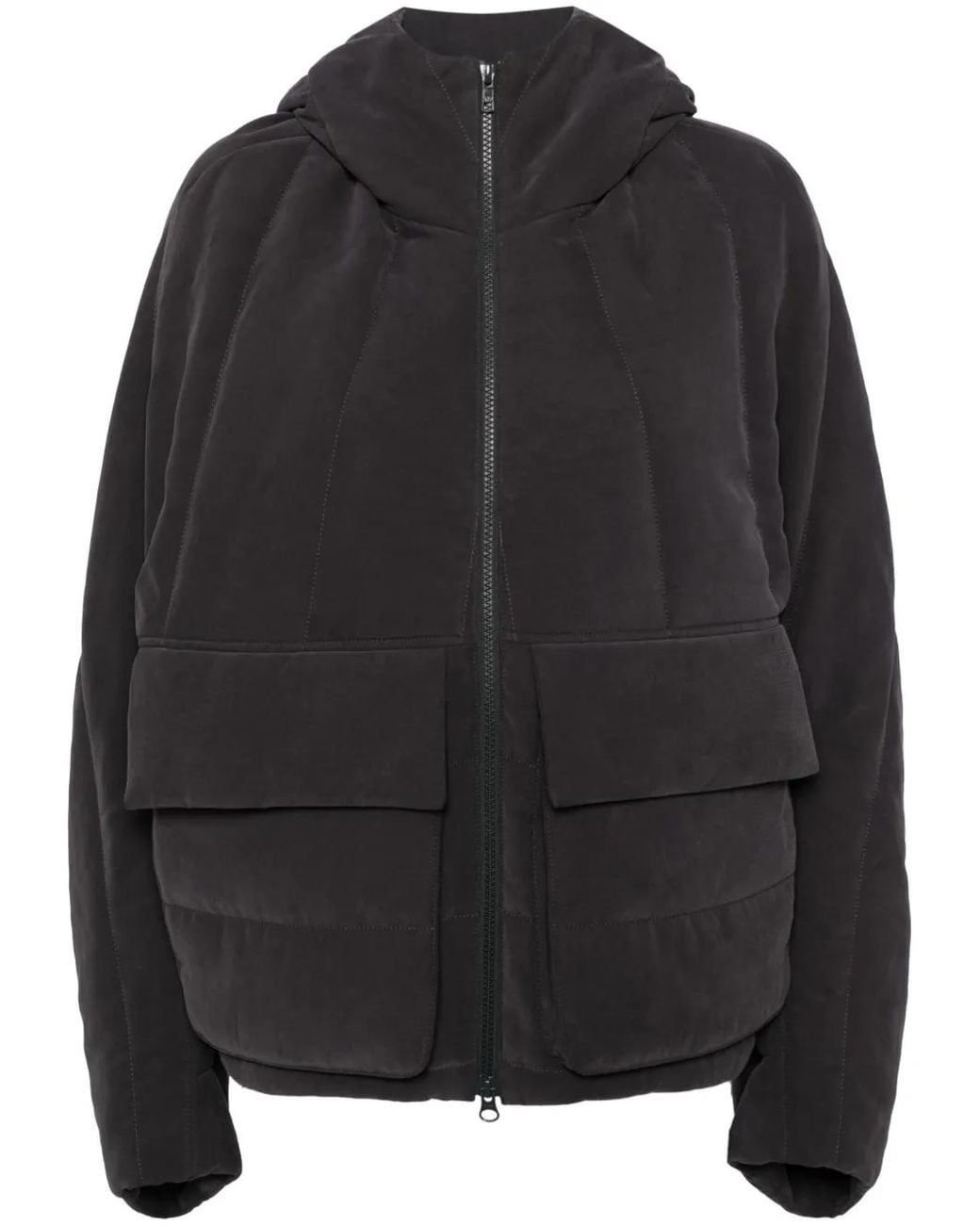 Goen.J Black Quilted Hooded Jacket
