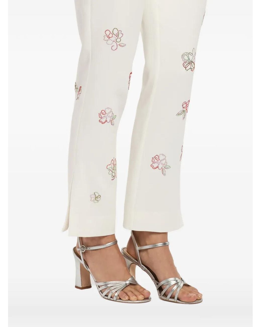 Cinq À Sept Kerry Cropped Broek Met Bloemendetail in het White