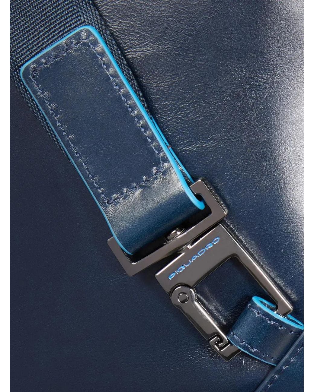 Piquadro Blue Leather Messenger Bag for men