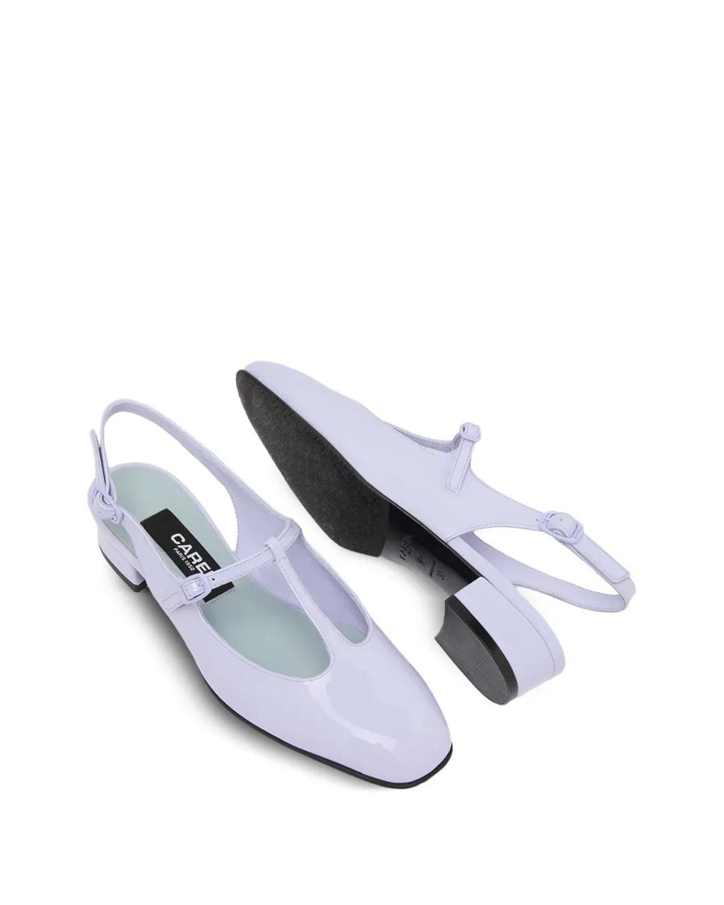 CAREL PARIS White Escarpins En Cuir Verni À Bride Arrière Prune