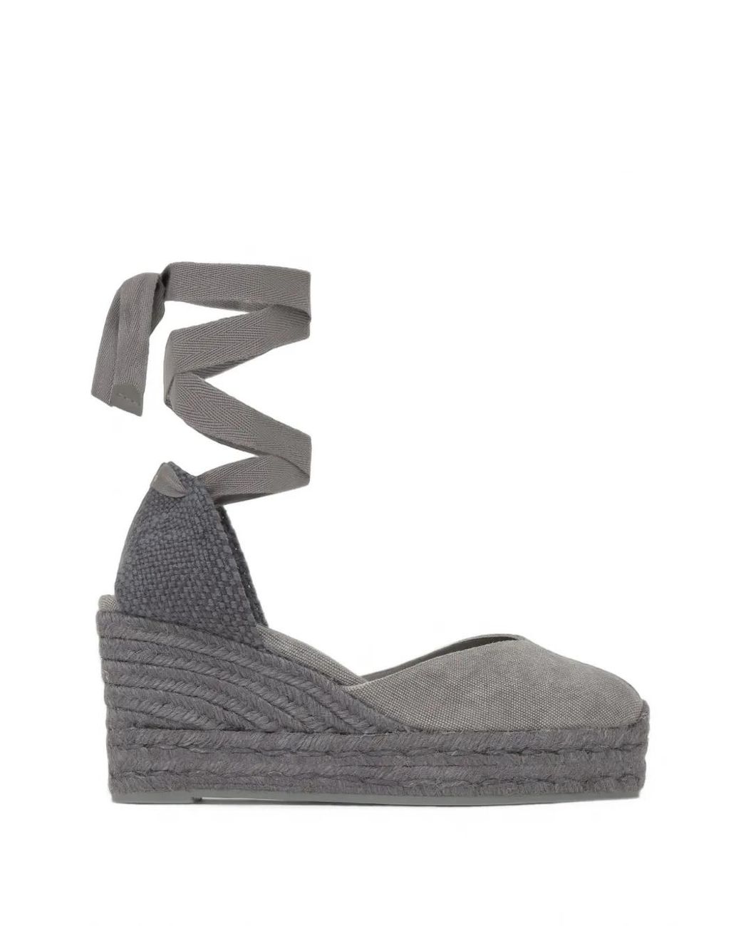 Castaner Gray Chiara Tie-Fastening Espadrilles