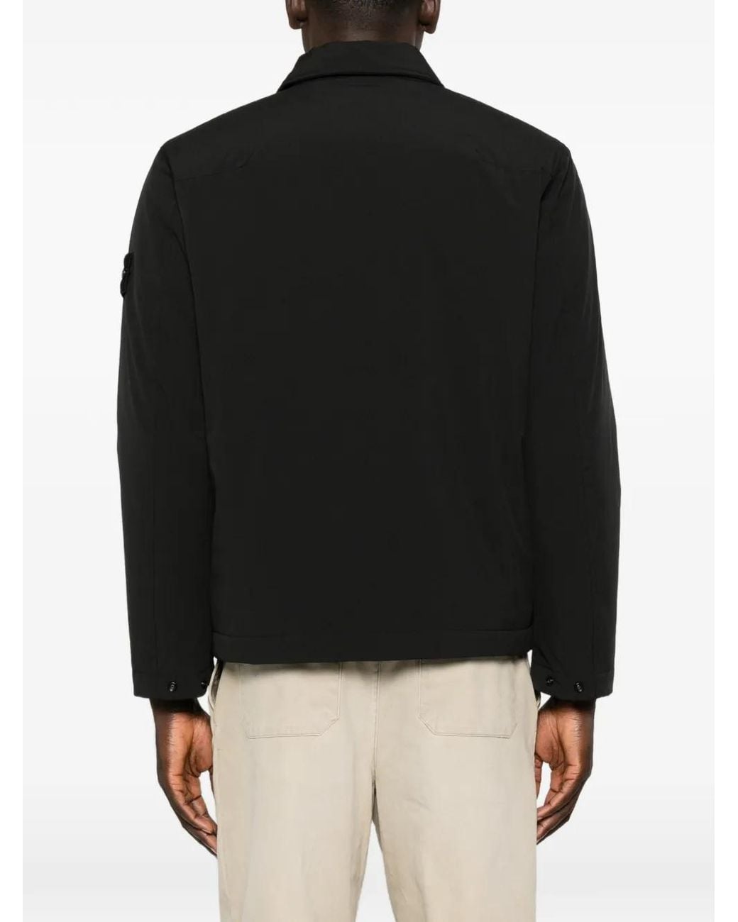 Stone Island Jack Met Logopatch in het Black voor heren