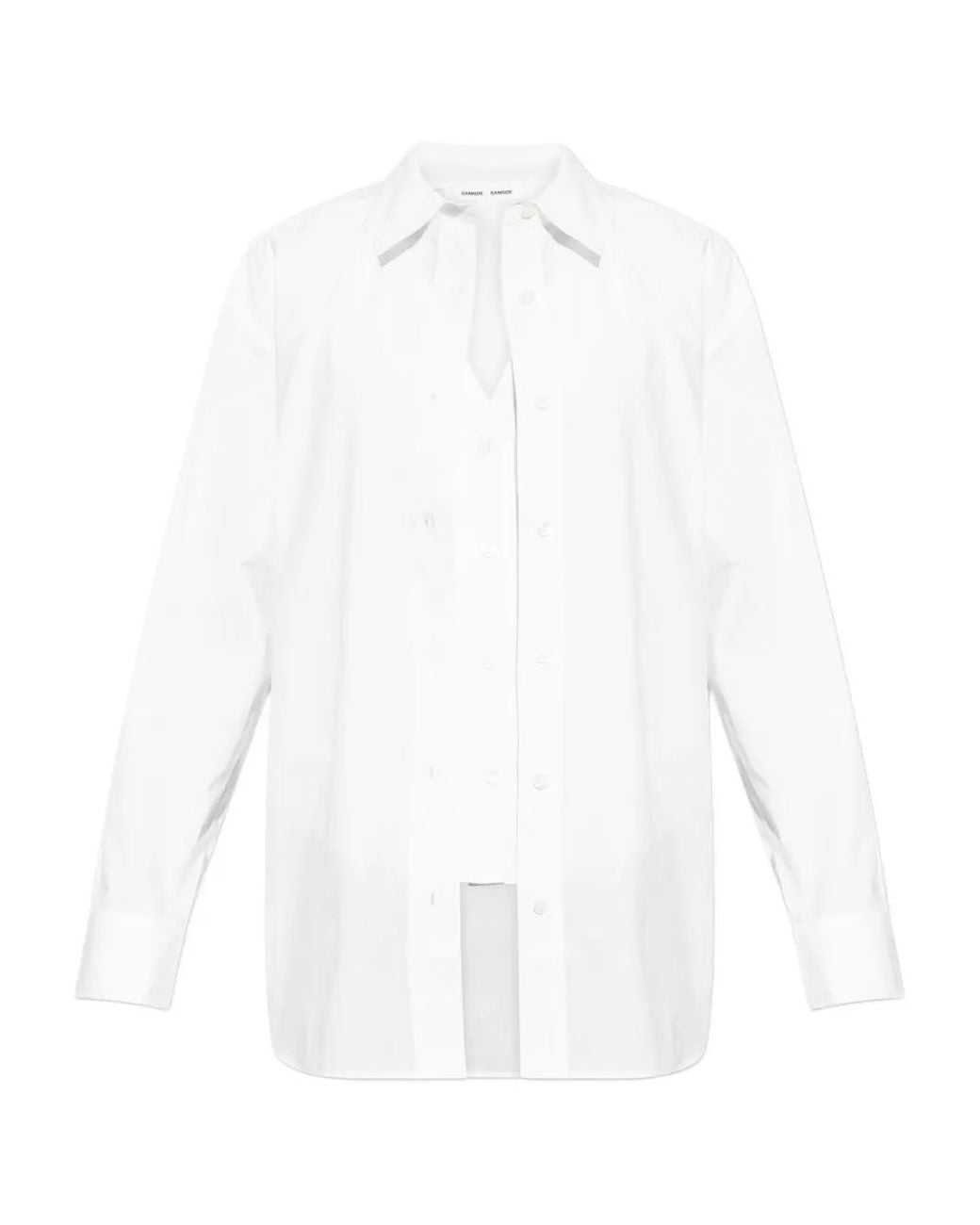 Samsøe & Samsøe White Samoon Tie-Detail Shirt
