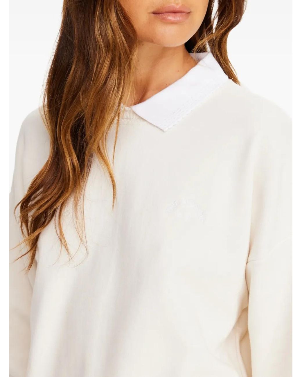The Upside White Pascal Collared Sweatshirt
