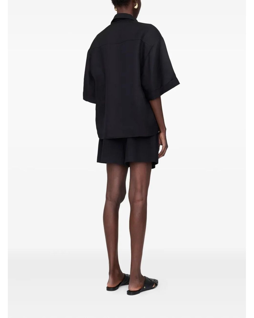Anine Bing Black Coco Button-Up Shirt