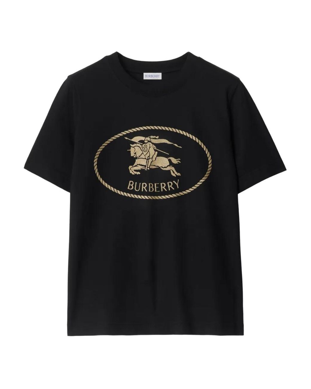 Burberry Black Knight Stamp Cotton T-Shirt
