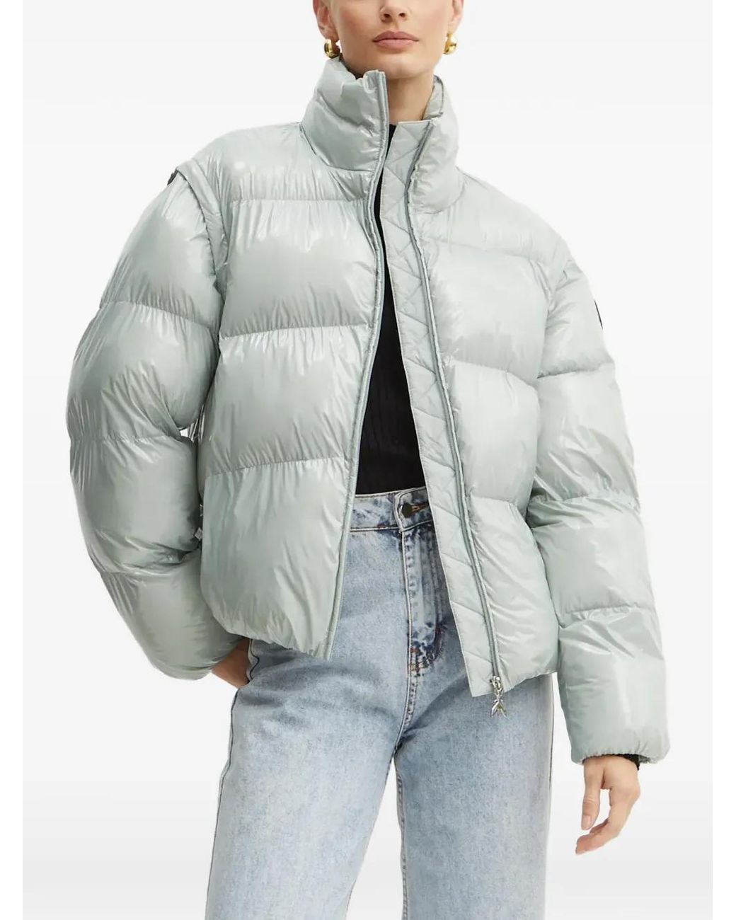 Patrizia Pepe Gray Zip-Up Puffer Jacket