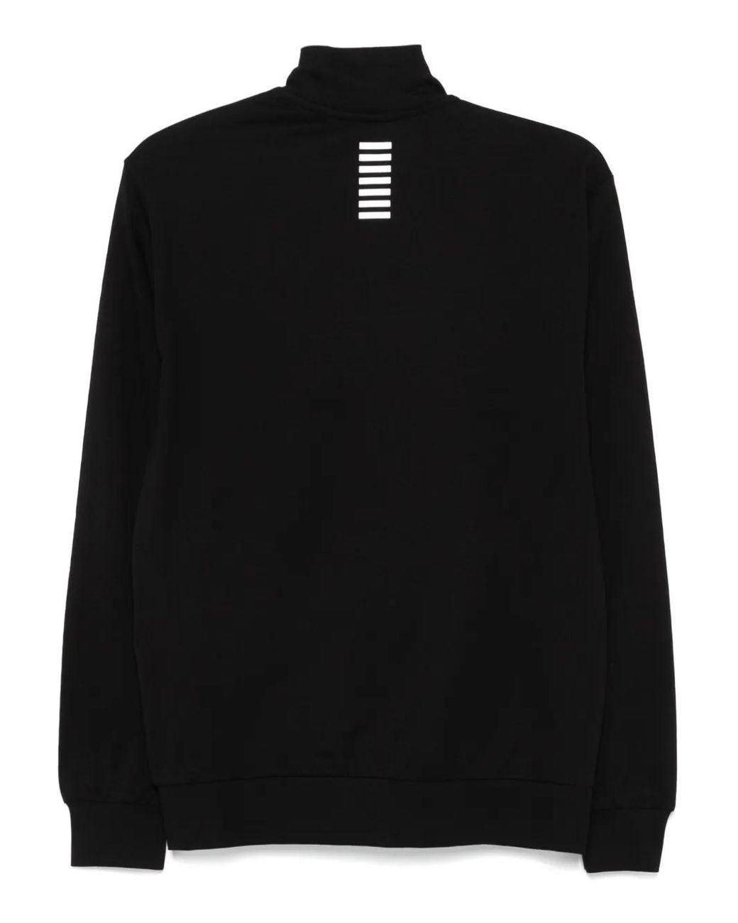 EA7 Black Zip-Up Cotton Jersey Tracksuit Set for men
