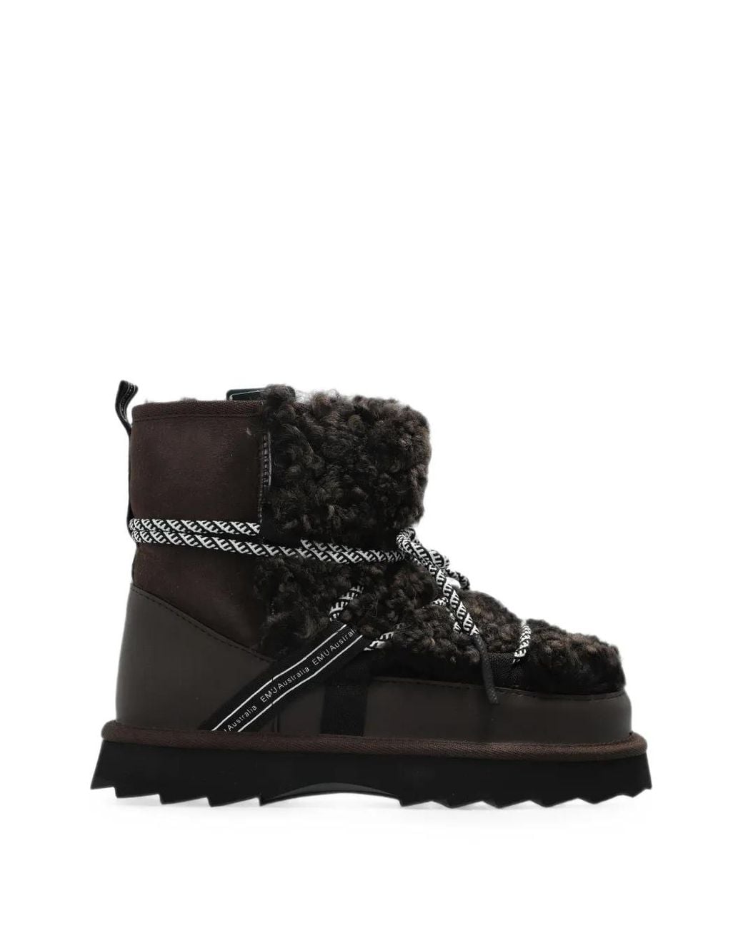 EMU Black Blurred Teddy Snow Boots